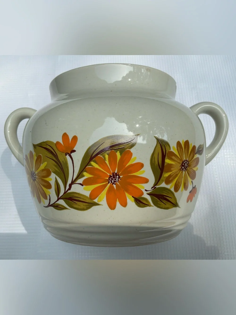 VTG CAPRI Bake Serve ‘N Store Stoneware Retro Floral Pot